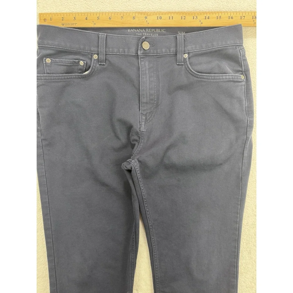 Banana Republic Traveler Jeans Men 34x32‎ Blue Stretch Straight Leg